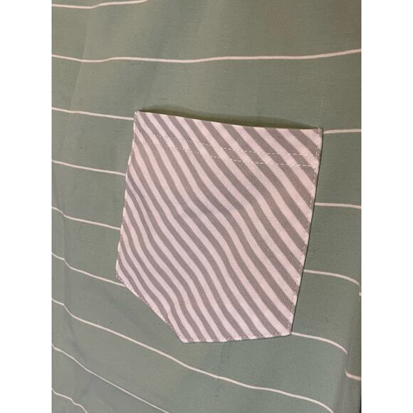 Womens green and white striped short sleeve top blouse size medium - Picture 2 of 2